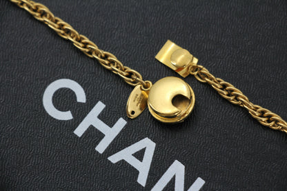 Chanel Vintage 85 Gold-Plated Ball CC Long Necklace