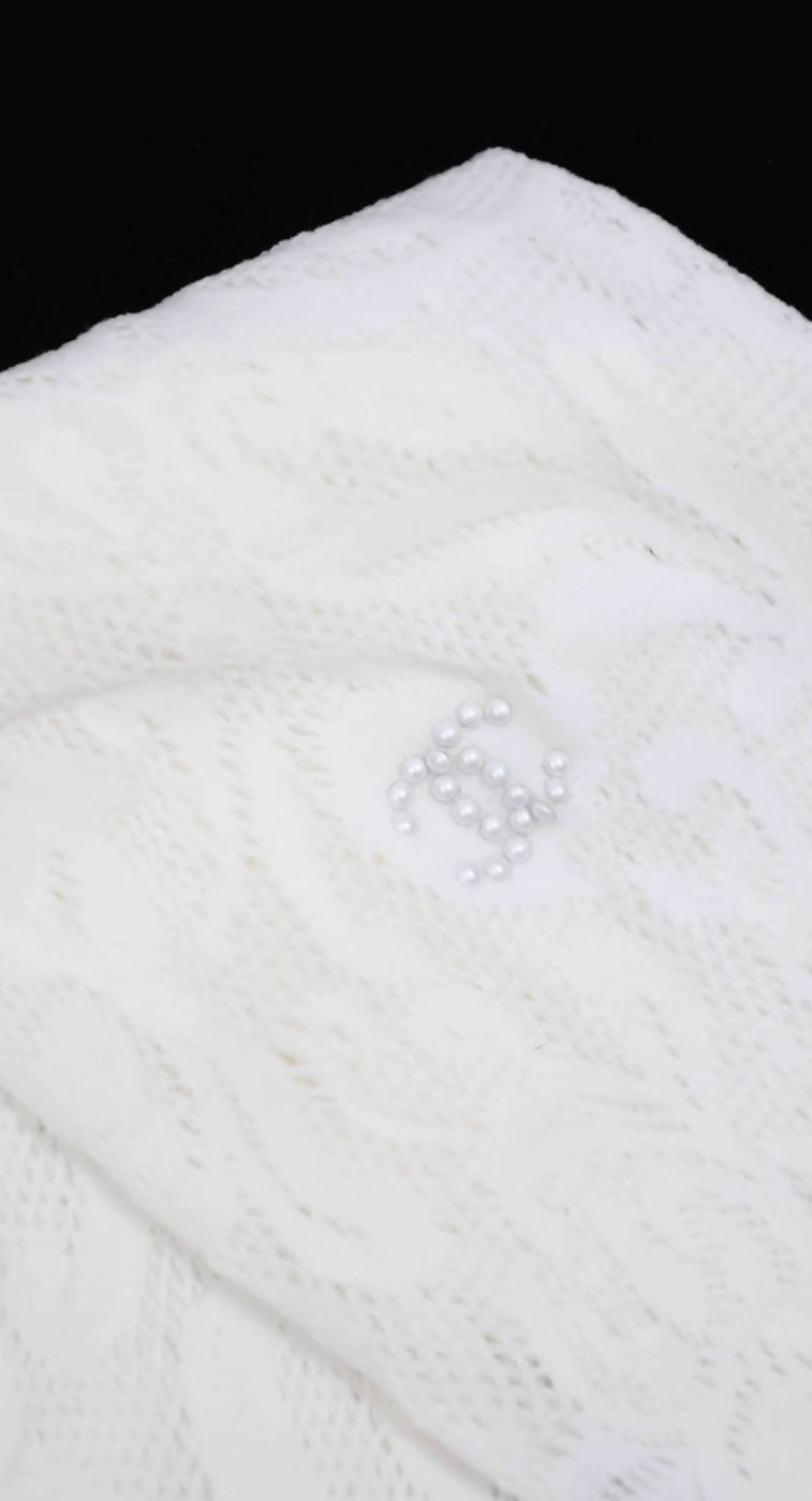 Chanel 23k White Lace Stockings