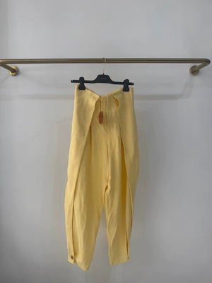 Loro Piana yellow linen pants