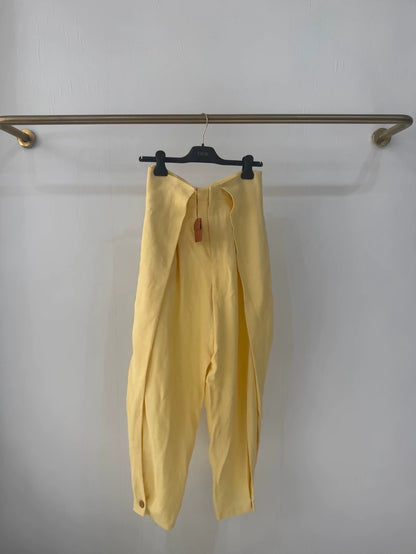 Loro Piana yellow linen pants