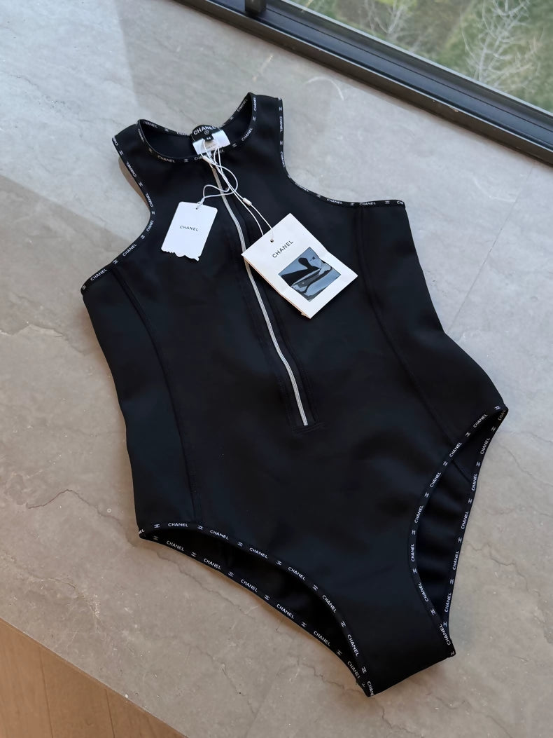 Chanel 25C Black One-Piece Swimsuit