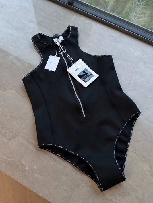 Chanel 25C Black One-Piece Swimsuit