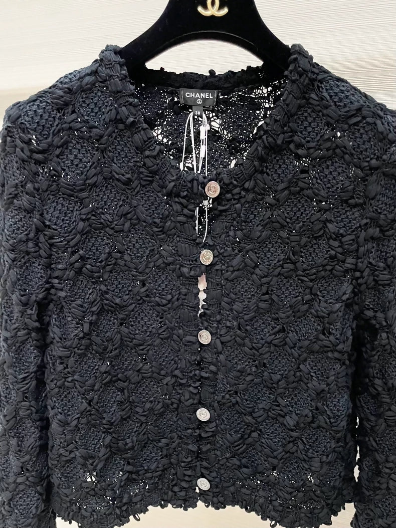 Chanel 25p black cardigan