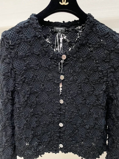 Chanel 25p black cardigan