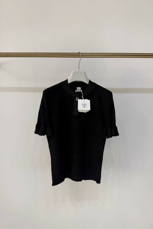 Hermes 25 autumn and winter black knitted top
