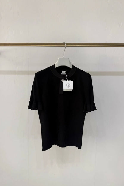 Hermes 25 autumn and winter black knitted top