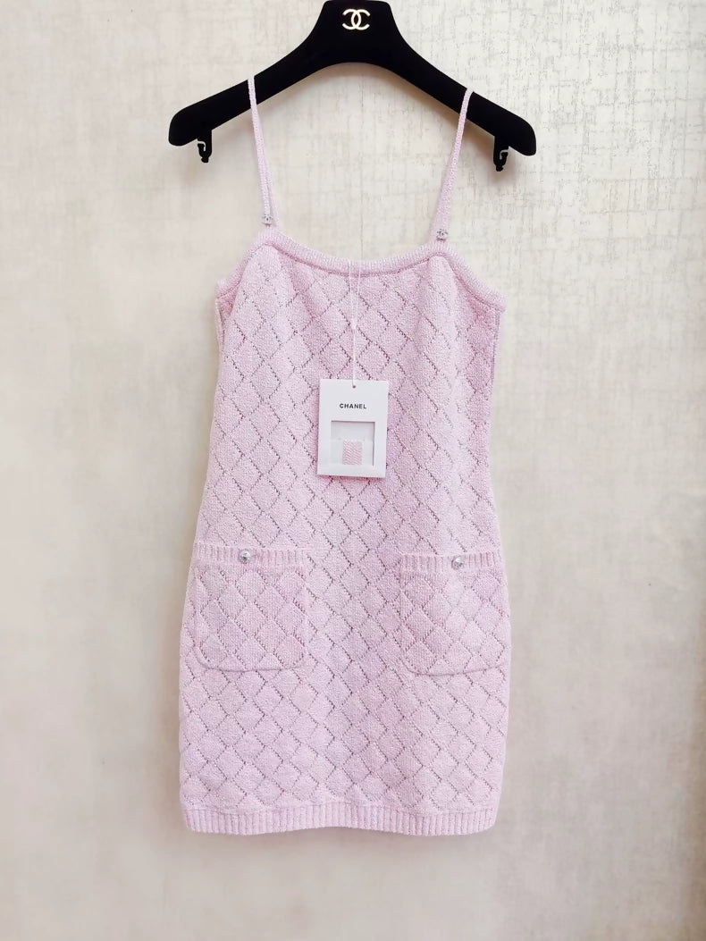Chanel pink slip dress