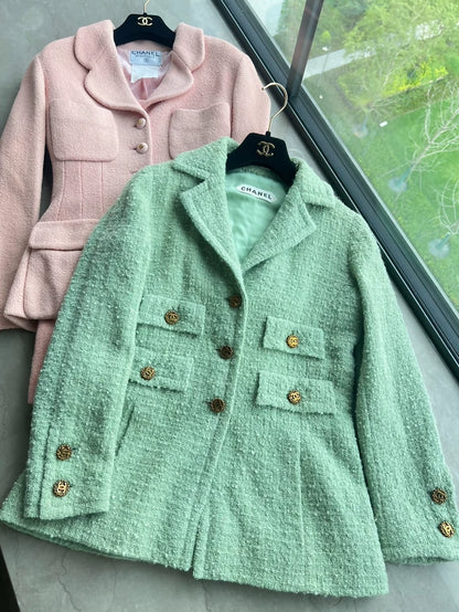 Chanel haute couture green jacket from the 80s and 90s