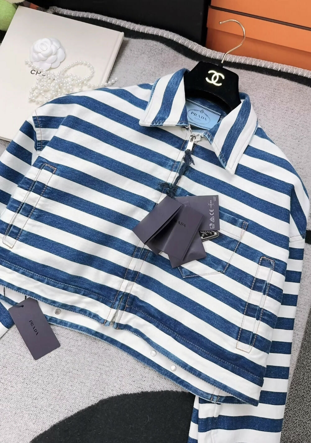 Prada blue and white jacket