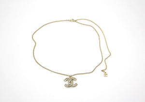 Chanel F16V Rhinestone Classic CC Double-Sided Chain Adjustable Clasp Necklace