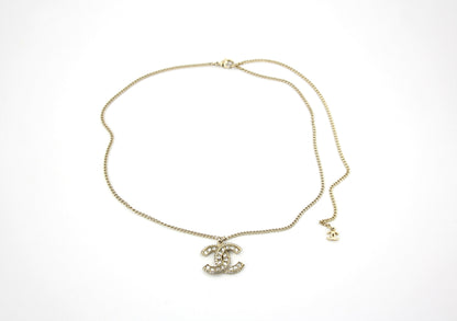 Chanel F16V Rhinestone Classic CC Double-Sided Chain Adjustable Clasp Necklace