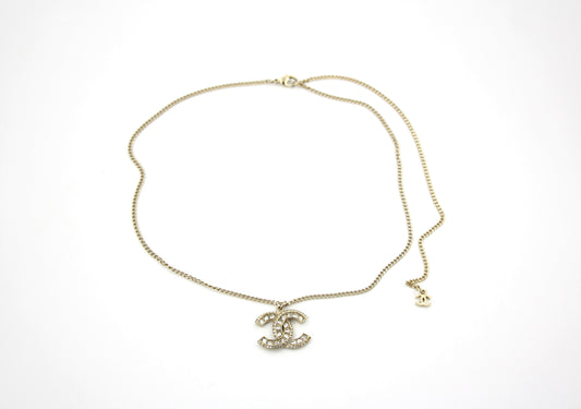 Chanel F16V Rhinestone Classic CC Double-Sided Chain Adjustable Clasp Necklace