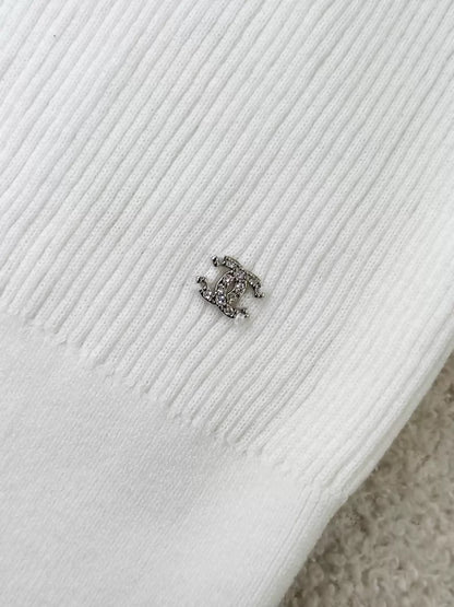 Chanel 24S White Knit Top