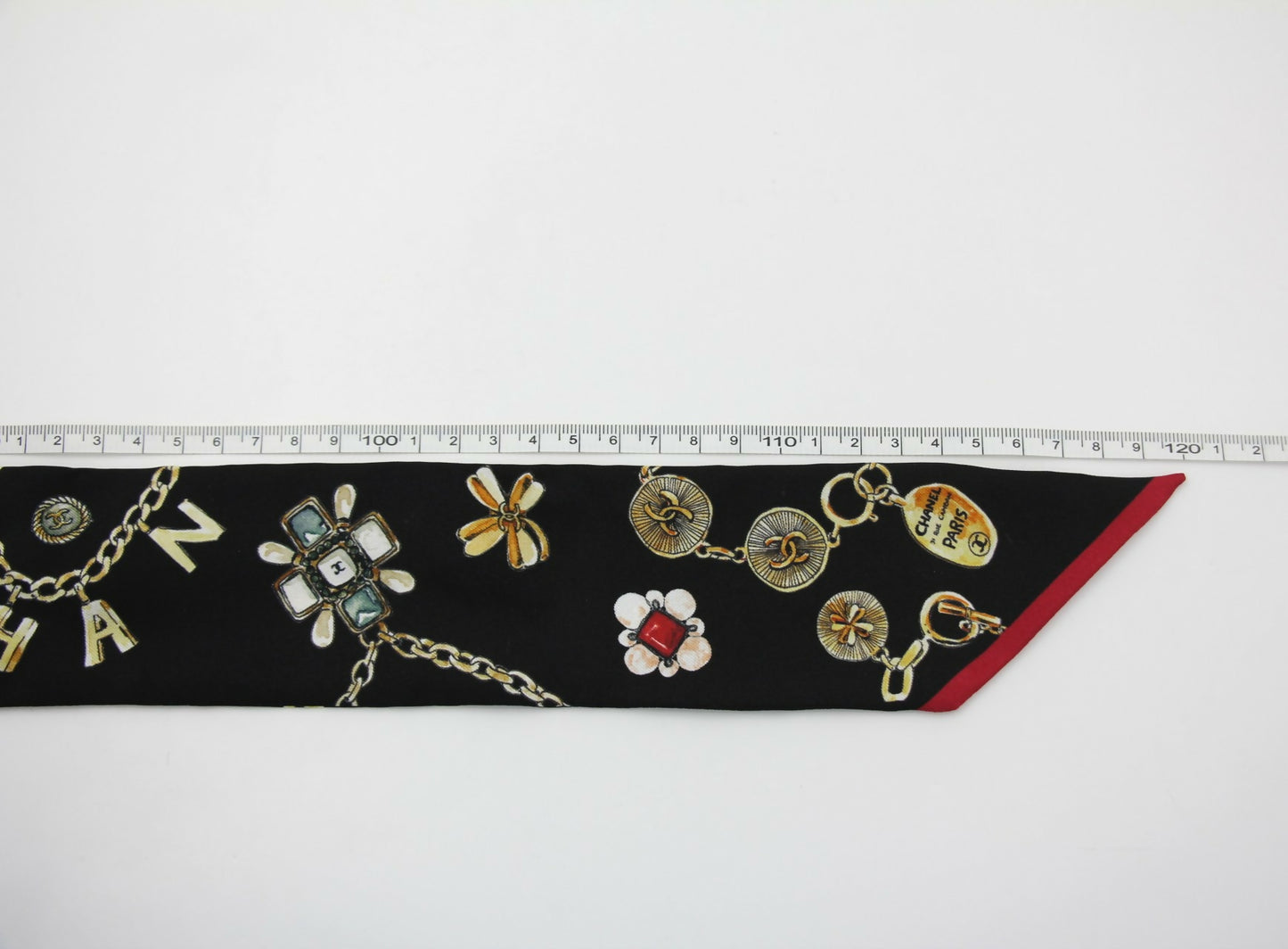Chanel 20s 100% Silk Black Jewellery Perfume Bottle and Scarf