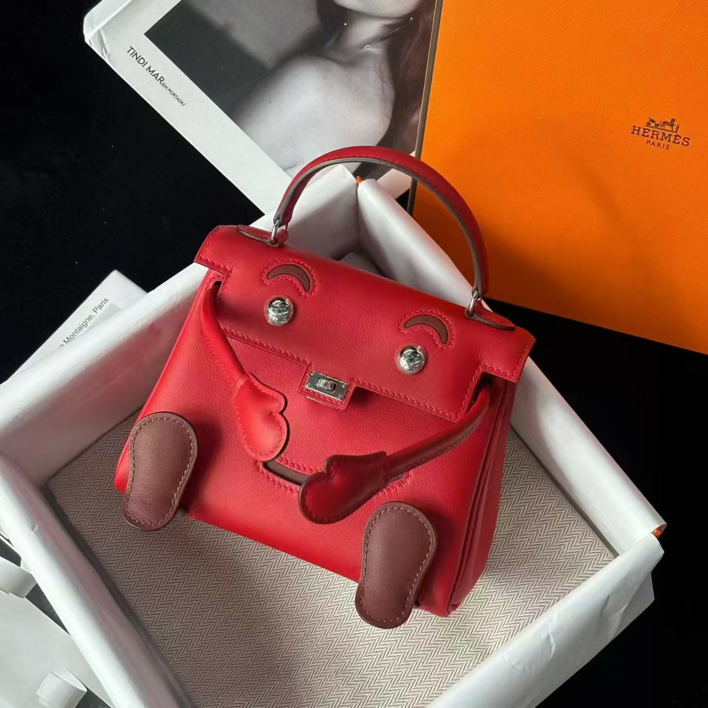 Hermès Kelly Doll "Quelle Idole" Rouge De Cœur Epsom with Gold Hardware