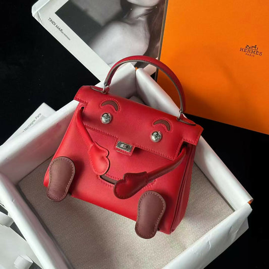 Hermès Kelly Doll "Quelle Idole" Rouge De Cœur Epsom with Gold Hardware