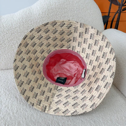 Gucci Silk Print Logo Bucket Hat