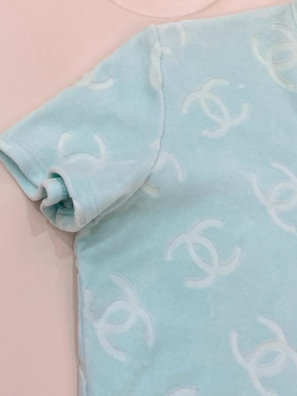 Chanel 1996 velvet all-logo top