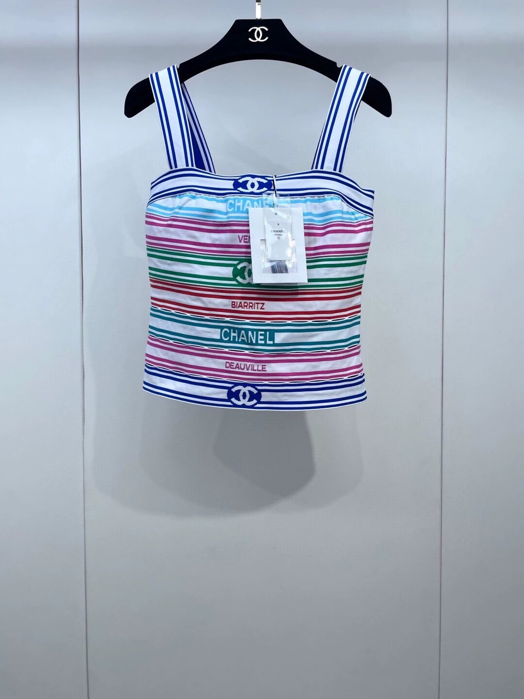 Chanel 19P rainbow-striped top