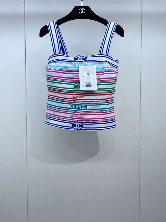 Chanel 19P rainbow-striped top