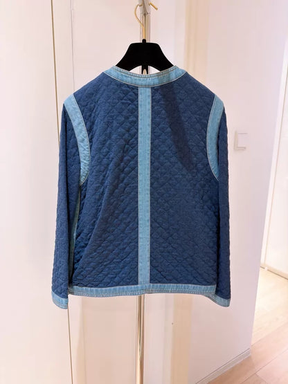Chanel 20P Diamond-quilted Denim Jacket