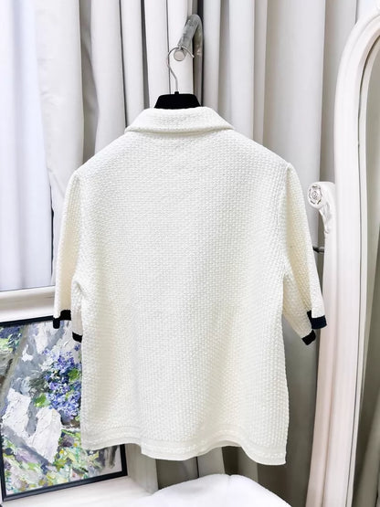 Chanel 24p ecru knit cardigan
