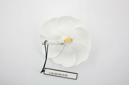 Chanel Vintage 81-85 White Silk Camellia Brooch