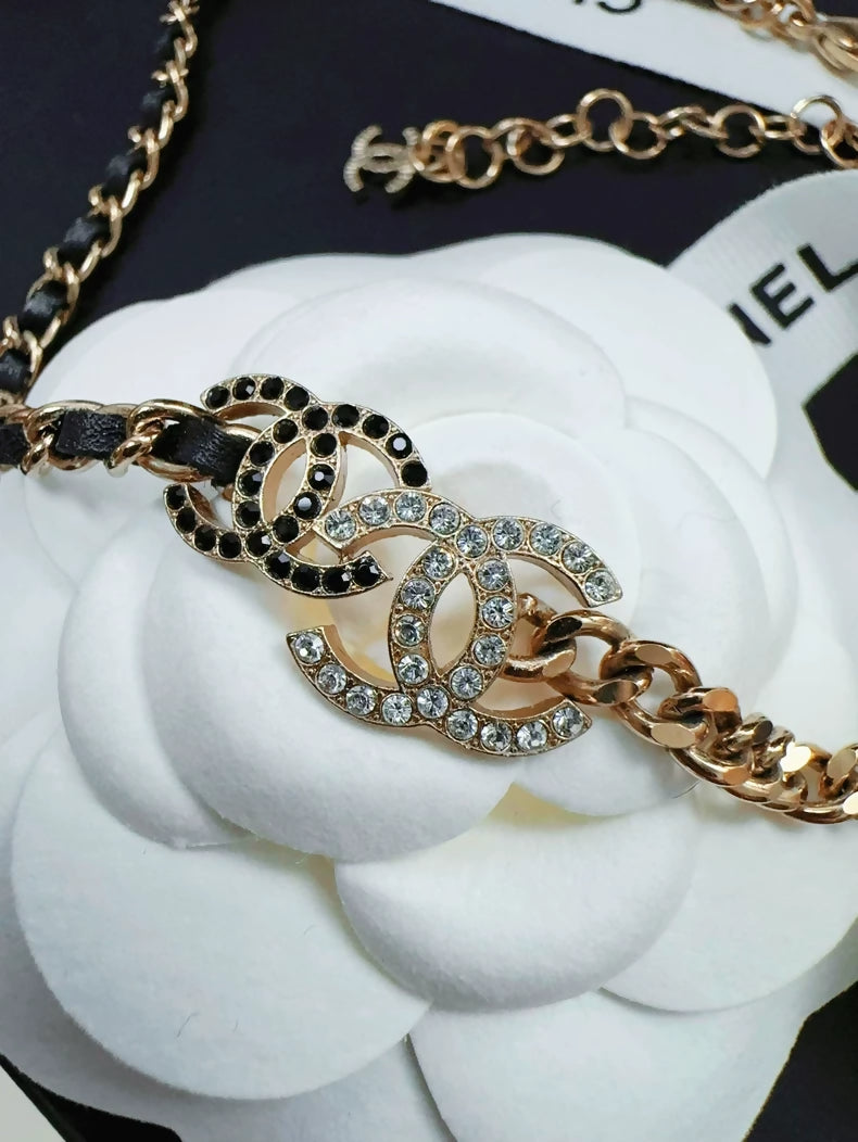 Chanel 22B leather chain necklace