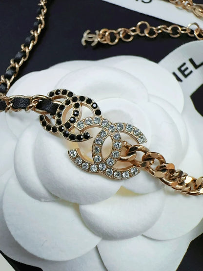 Chanel 22B leather chain necklace