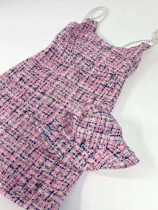 Chanel 23P Pink Tweed Dress