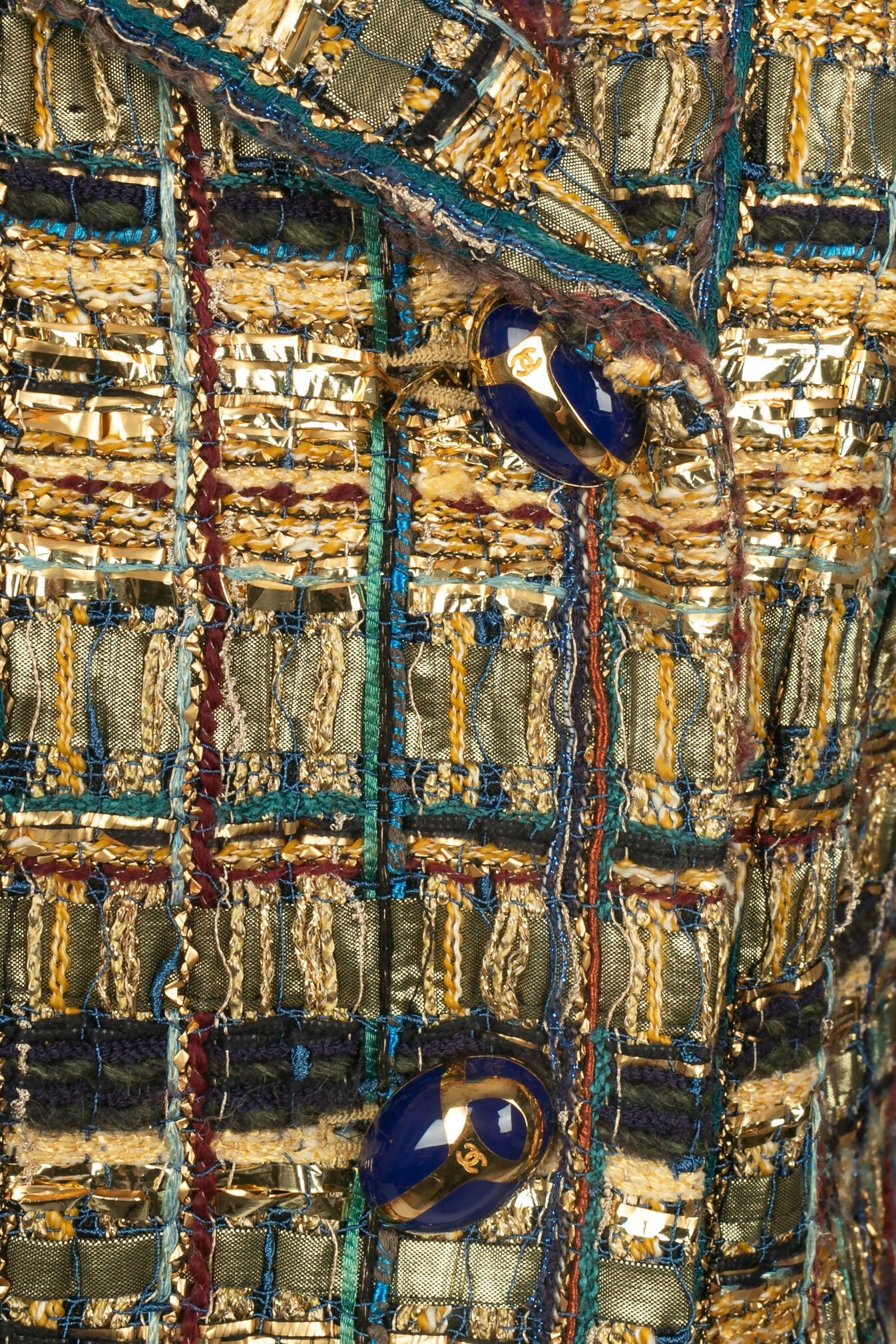 Chanel Gold & Blue Tweed Jacket – Pre-Fall 2019 Collection