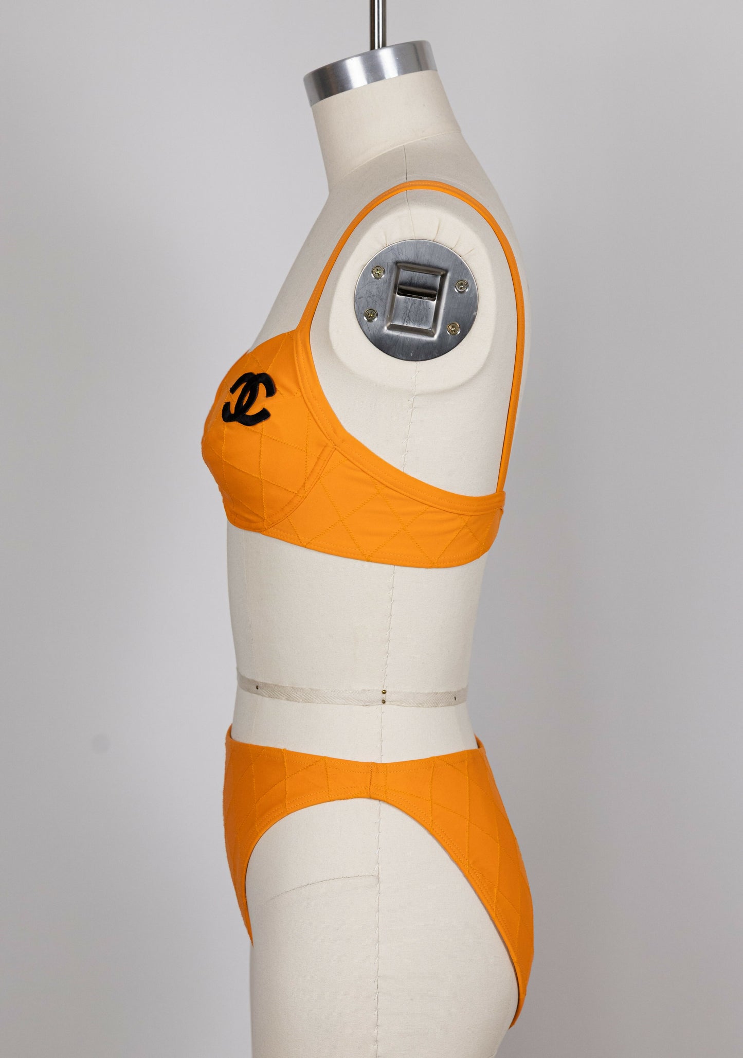 Chanel 1994 Cruise Vintage Orange Logo Quilted Bikini