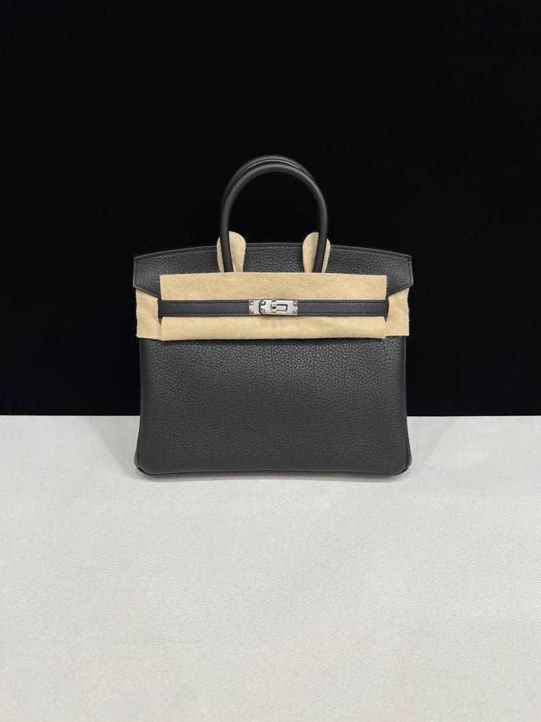 Hermes Birkin 25 black togo leather Palladium Hardware