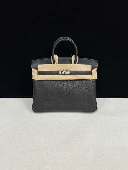 Hermes Birkin 25 black togo leather Palladium Hardware