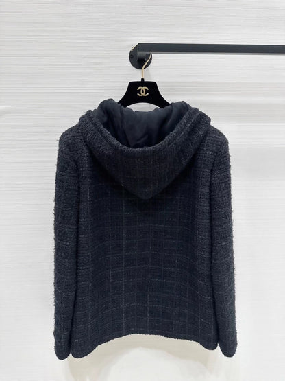 Chanel 25B black hooded jacket