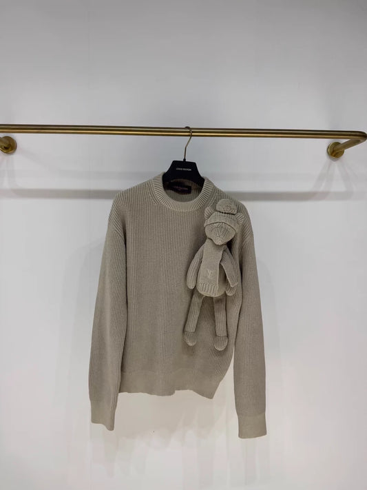 Louis Vuitton grey plush toy knit sweater