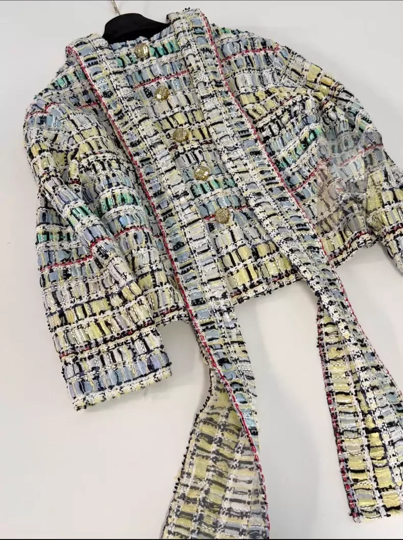 Chanel 24S yellow multicolour tweed Jacket