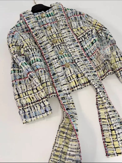 Chanel 24S yellow multicolour tweed Jacket