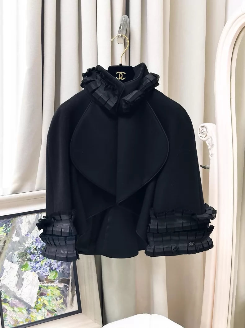 Chanel 2014/15 Paris-Salzburg Black Cashmere Cape Coat