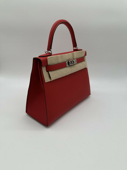 Hermes Kelly 28 rouge radiuex epsom phw Stamp K