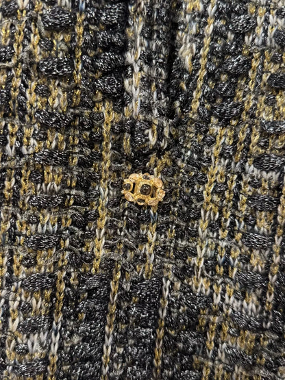 Chanel 16A Gold and Silver Blend Silk Cape Coat