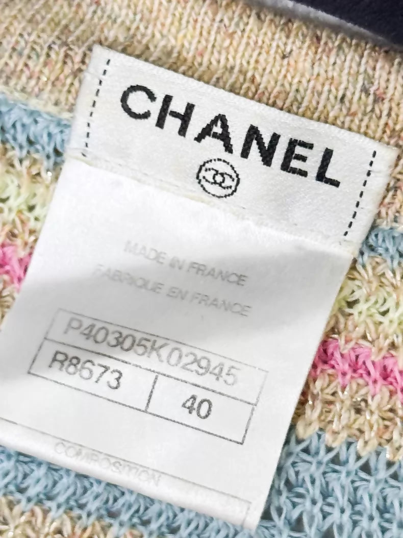 Chanel 11 multicolour Striped cropped Cardigan