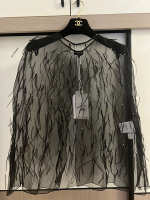 Chanel 23s Black Feather Cape