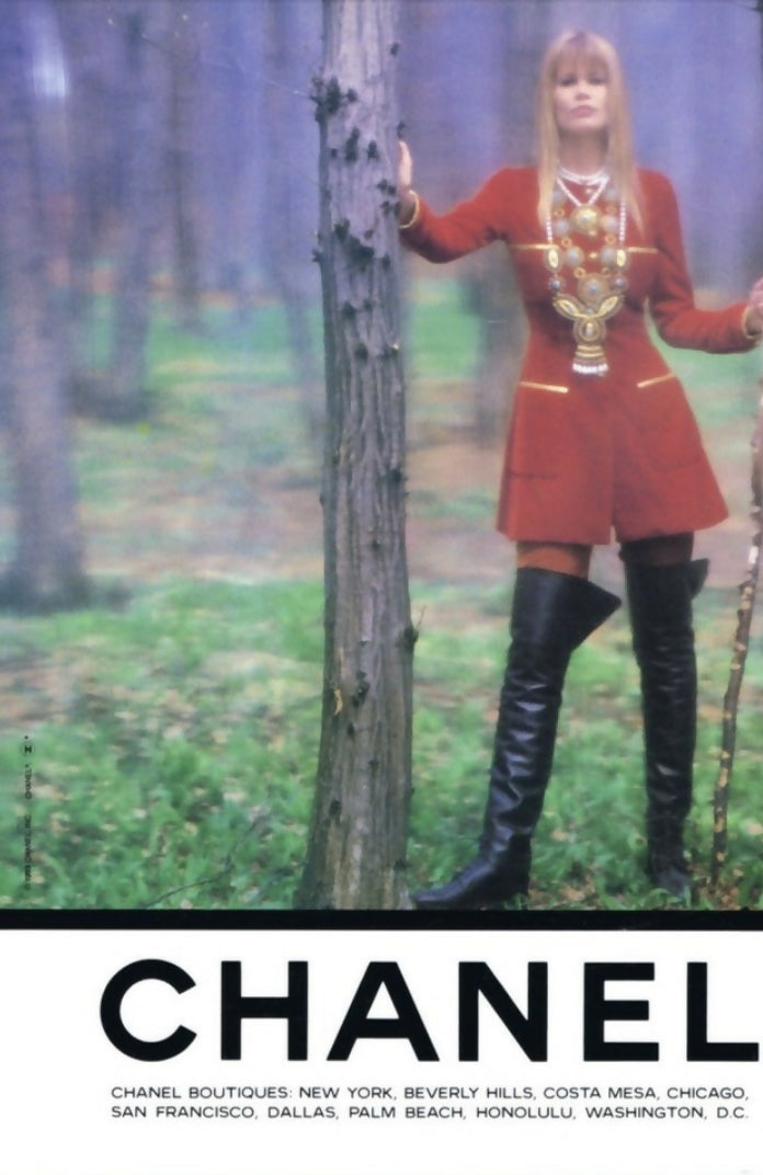 Rare Vintage Chanel 90s Claudia Schiffer Black Leather CC Riding Boots EU 36 (fits 37)