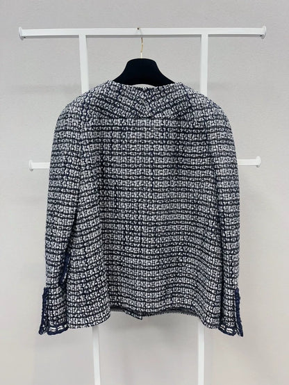 Chanel 19 blue gray tweed Jacket