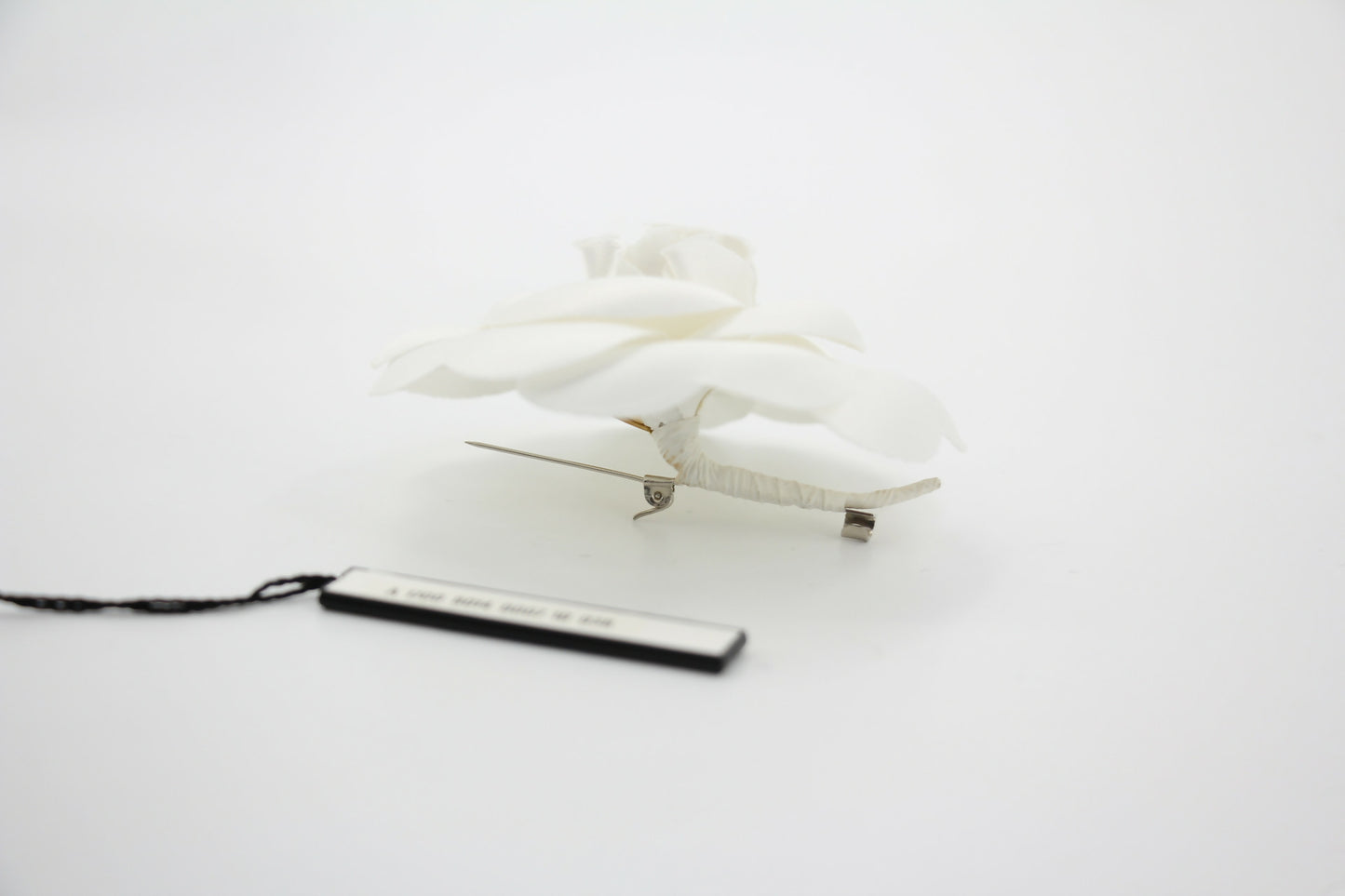 Chanel Vintage 81-85 White Silk Camellia Brooch