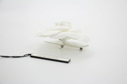 Chanel Vintage 81-85 White Silk Camellia Brooch