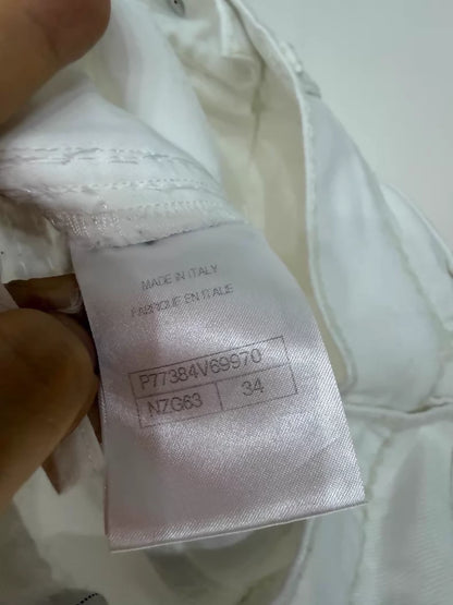 Chanel 24N white jeans with double C logo