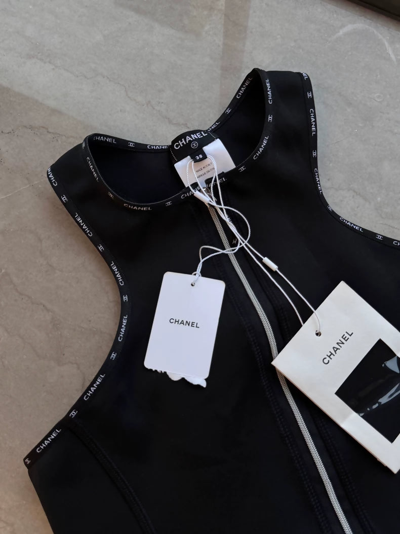 Chanel 25C Black One-Piece Swimsuit