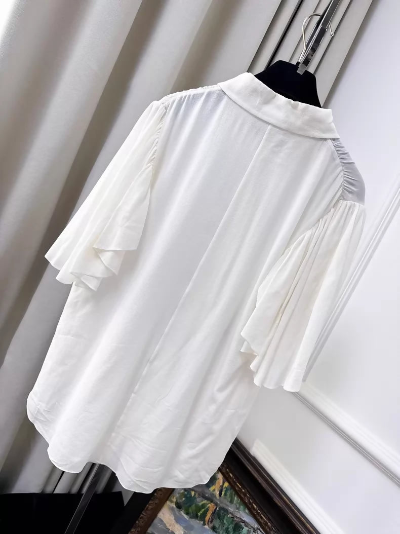 Chanel 25S off-white silk shirt